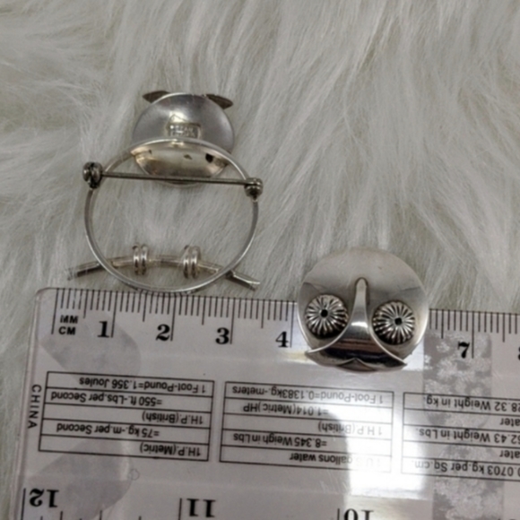 🇨🇦 1960s Beau Sterling Owl Brooch & Earrings - Picture 4 of 6